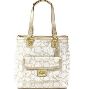 Coach Penelope Linen Tote Shoulder Bag in EUC